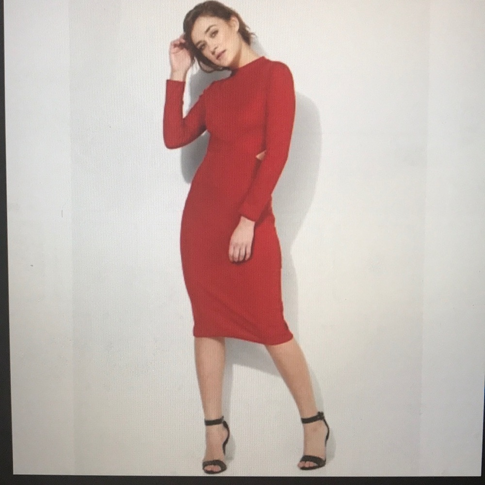 TOPSHOP Panel Cut-Out Midi Dress - Size 8